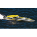 Bateau RC Vitesse SpeedBoat ALPHA 1060mm 4-6S Jaune Flame Scheme - 26054
