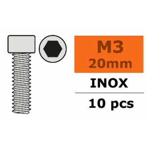 Vis Cyl 6 Pan M3X20 Inox  (10) - GF-0200-010 - 0900GF-0200-010