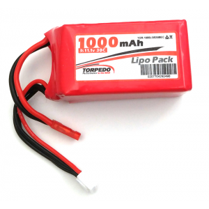 Batterie Lipo 1000mAh 3S 11.1V 30C JST BEC