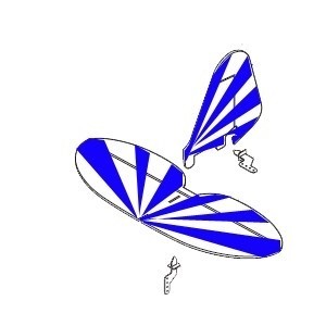 Empennage Bleu - Minium Clipped Wing - A0752-13CBL