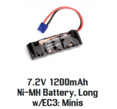 Accus 7.2V 1200mAh Ni-MH en long avec EC3: Minis 1/18 Dynamite