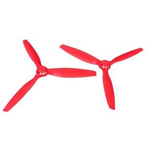Helice TriPale  (1 paire : normal / reverse) Rouge - Blade 350QX - 350QX01-R